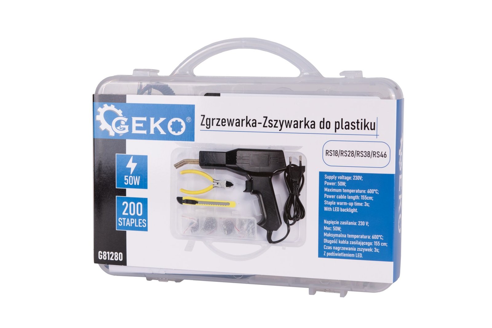 ΚΙΤ Πιστόλι επιδιόρθωσης πλαστικών 50W, GEKO
