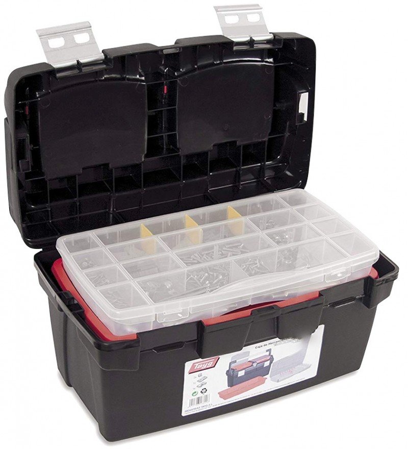 TAYG ΕΡΓΑΛΕΙΟΘΗΚΗ 600Ε 4 ΚΟΥΜΠΩΜΑΤΩΝ ΜΕ ΤΑΜΠΑΚΙΕΡΑ  ΕΤΑΖΕΡΑ ΚΑΙ ΛΑΒΗ ΑΛΟΥΜΙΝΙΟΥ