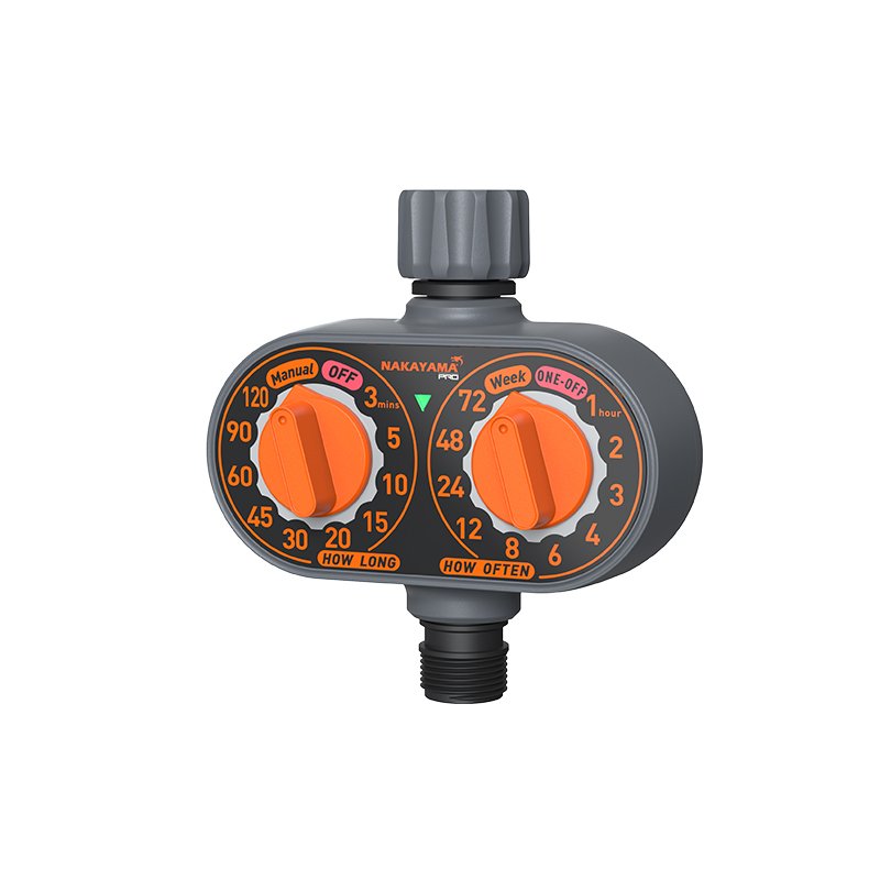 NAKAYAMA Pro GH9139 Προγραμματιστής Ποτίσματος Μπαταρίας, με Δύο Διακόπτες Προγραμματισμού