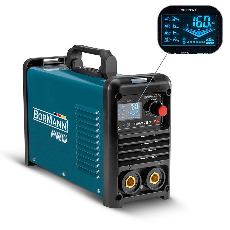 BORMANN Pro BIW1760 Ηλεκτροκόλληση Inverter Απόδοση 160Α/60%,Ψηφ.Οθόνης,Μεγ.Ηλεκτρόδιο 4mm