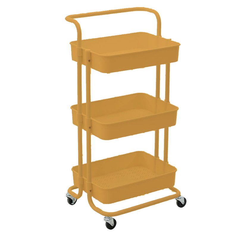 BORMANN Elite BPC2270 Τρόλεϊ Κουζίνας 3 Θέσεων, Μεταλλικό , 43x36x86cm, Κίτρινο