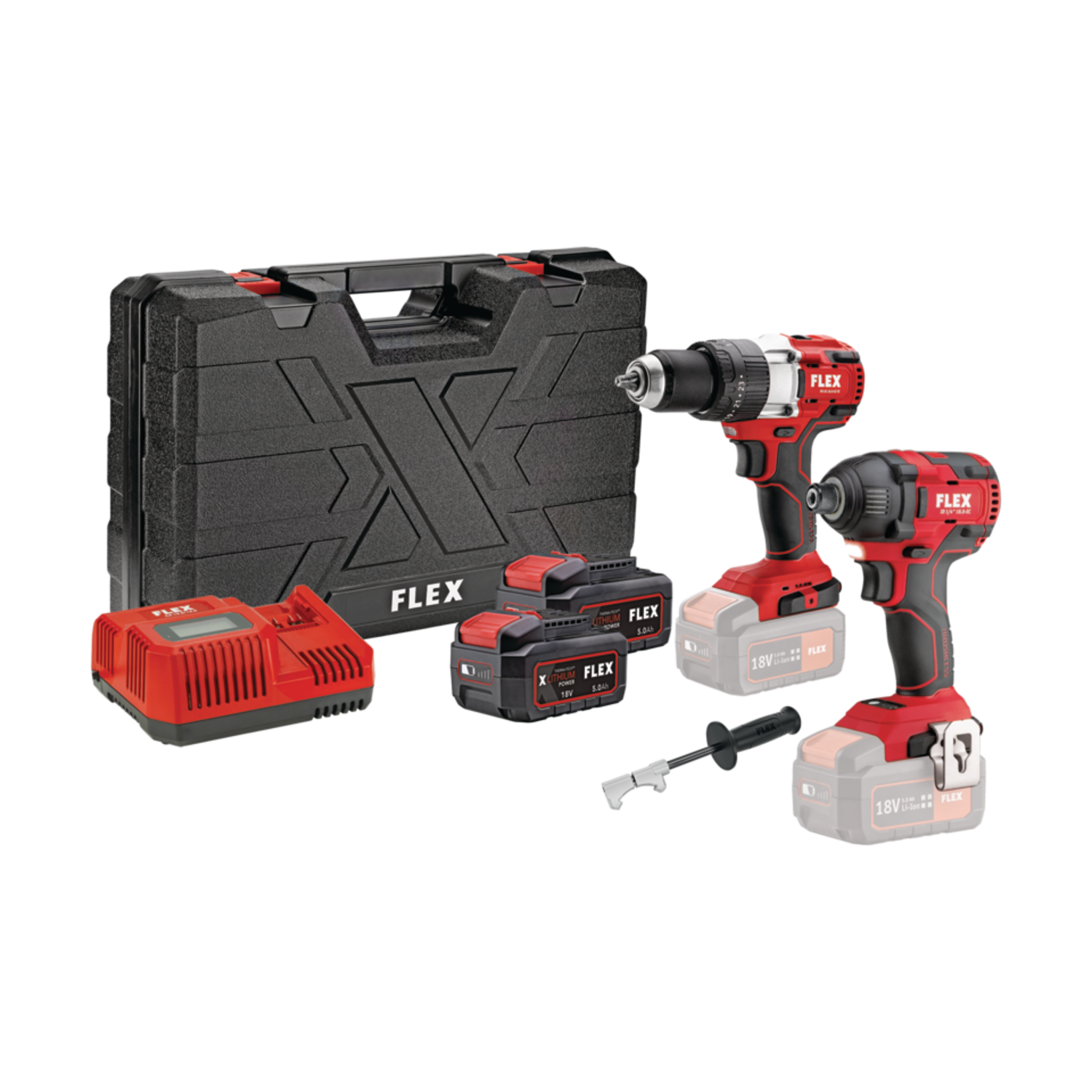 ΣΕΤ - ΚΡΟΥΣΤΙΚΟ ΔΡΑΠΑΝΟΚΑΤΣΑΒΙΔΟ & ΠΑΛΜΙΚΟ ΚΑΤΣΑΒΙΔΙ ΜΕ 2x5,0 ΜΠΑΤΑΡΙΕΣ PD 2G 18-EC FS55 & ID 1/4"18.0-EC C