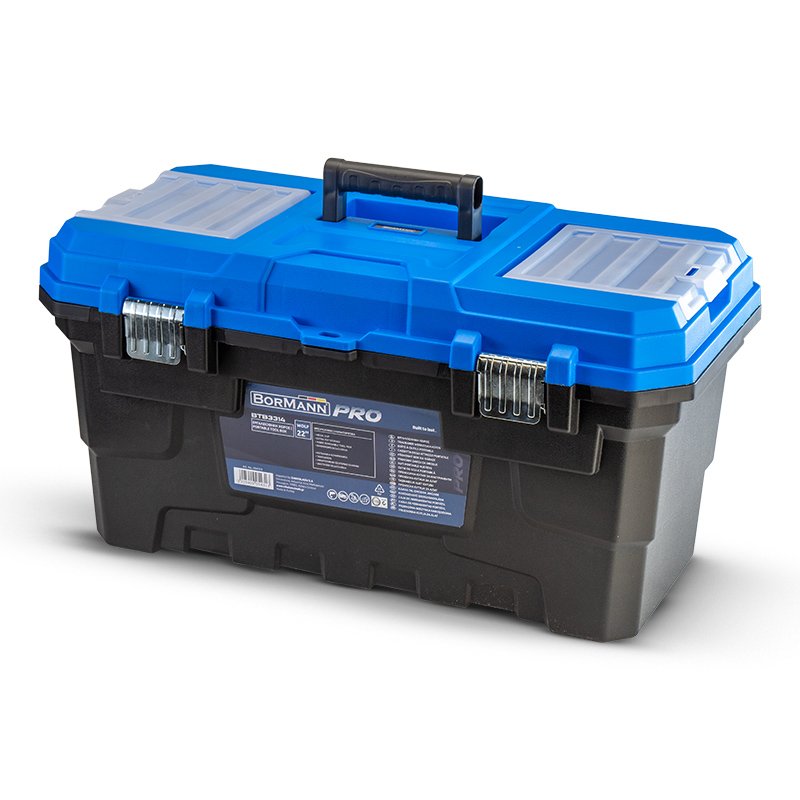 Εργαλειοθήκη Χειρός Πλαστική “Wolf”, Μεταλλικά Κουμπώματα & Ταμπακέρα, BORMANN Pro BTB3314