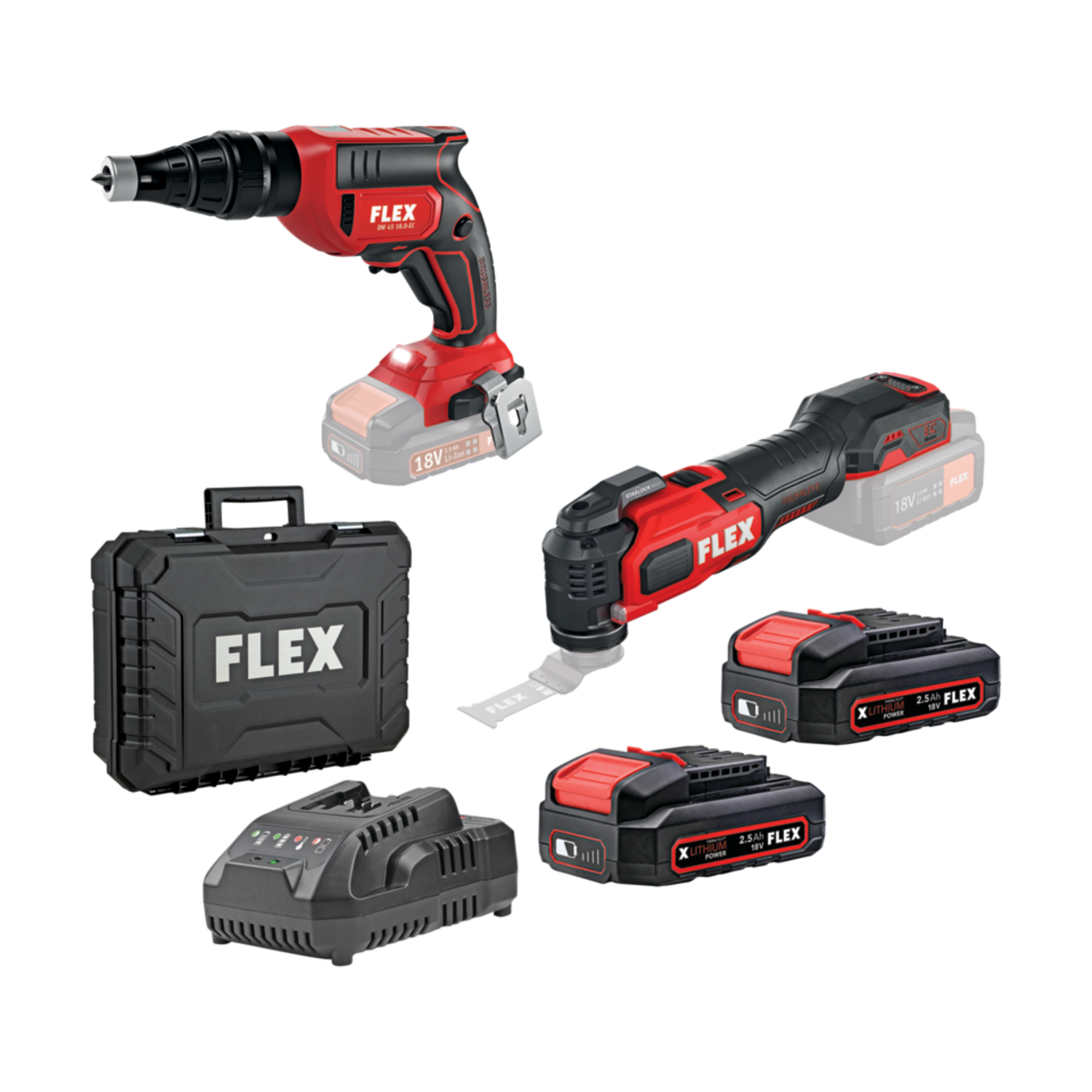 ΣΕΤ - ΚΑΤΣΑΒΙΔΙ ΓΥΨΟΣΑΝΙΔΑΣ & ΠΟΛΥΕΡΓΑΛΕΙΟ MULTI-CUTTER ΜΠΑΤΑΡΙΑΣ DW 45 & MT 18-EC TC/2.5 Set