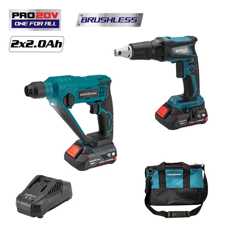 ΒORMANN Pro BBP9220 Σετ Κατσαβίδι Γυψοσανίδας Brushless & Πνευματικό Πιστολέτο