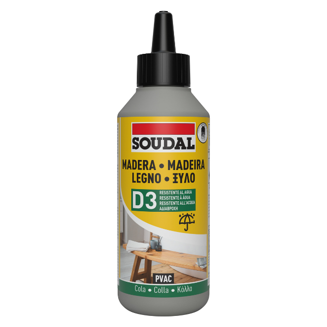 Κόλλα ξύλου D3 PVA 250gr, Soudal