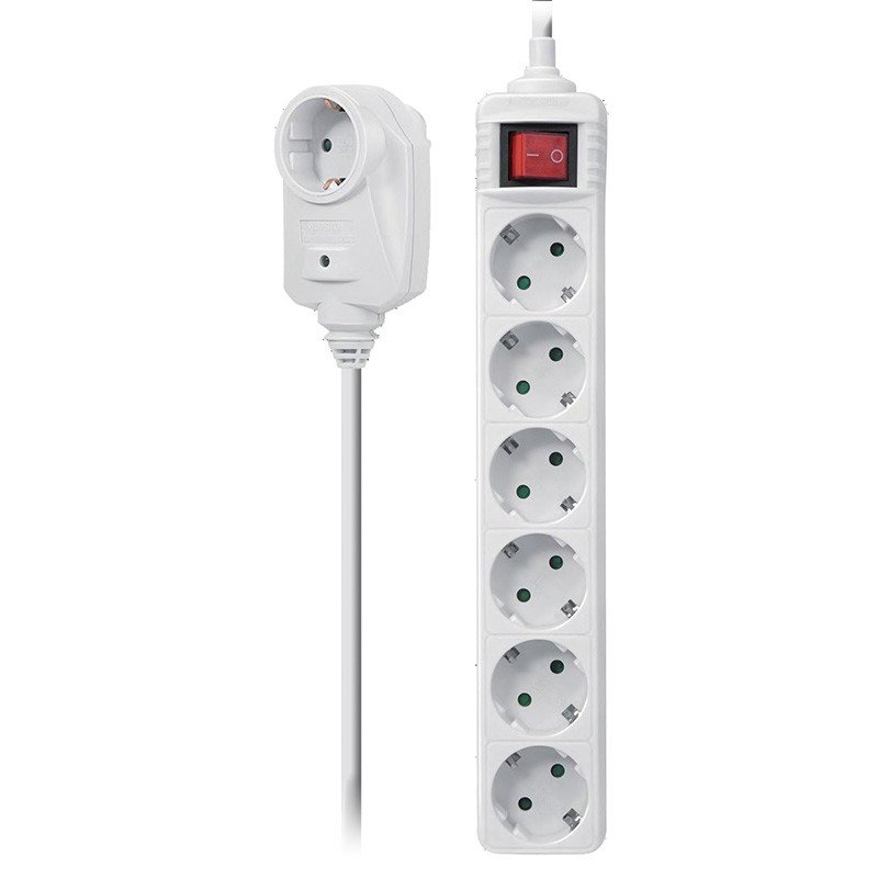 ΑΝΤΑΠΤΟΡAΣ ΠΡΟΣΤΑΣΙΑΣ ΥΠΕΡΤΑΣΗΣ ΔΙΚΤΥΟΥ+ΠΟΛΥΜΠΡΙΖΟ 6 ΘΕΣ.+ΔΙΑΚΟΠΤΗ ΛΕΥΚΟΣ (100-11-032)