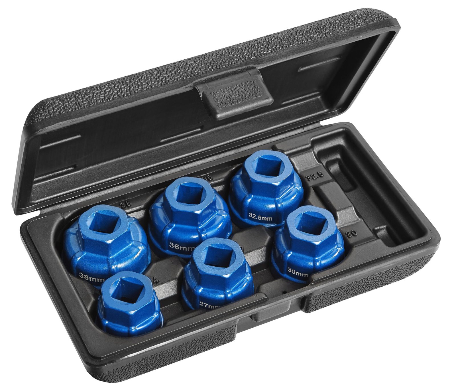 KAPYΔAKIA ΣET 6TEM. KAΛYΠTPA AΛOYMINIOY KAPE 1/2'' EΞAΓΩNA (24-27-30-32,5-36-38)