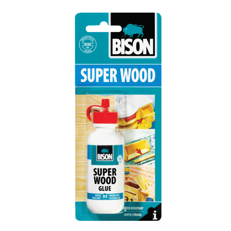 SUPER WOOD GLUE 75GR BLISTER BISON